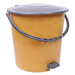 Kuber Industries 2 Pieces Ultra Plastic Garbage Waste Dustbin for Home, Office with Handle, 5 Liters (Green & Cream)-KUBMART3055