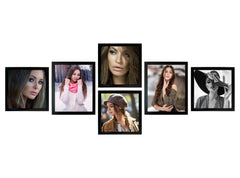 Kuber Industries Collage Photo Frame For Living Room, Wall Set of 6 (Black) Size: 8x8-4 Pc., 8x10-2 Pc.