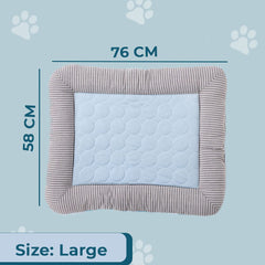 Homestic Rectangular Dog & Cat Bed|Yarn Dyed Oxford Cloth|Nylon and Polyester with Cotton Filling|Self-Cooling Bed for Dog & Cat|Small Light-Weight & Durable Dog Bed|ZQCJ005B-L|Blue