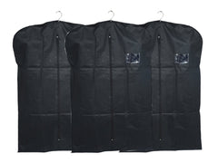Kuber Industries 3 Piece Non Woven Blazer Cover Hanging, Black (KU8975)