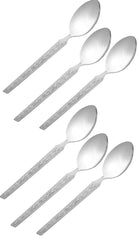 Kuber Industries Cutlery Stainless Steel Dinner Spoons with Round Edge, Set of 6 (Silver)