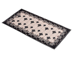 Heart Home Multiuses Floral Print Rectangular Cotton Table Runner for Dining and Center Table, Set of 2 (Black)-50HH01279