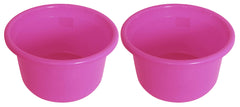 Kuber Industries 2 Pieces Unbreakable Plastic Multipurpose Bath Tub/Washing Tub 25 LTR (Pink) (KUBMART010607)