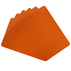 Kuber Industries Checkered Design PVC 6 Pieces Dining Table Placemat Set (Orange), CTKTC13705, Standard
