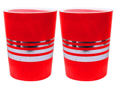 Heart Home Plastic Dustbin/Wastebin With Swing Lid, 7 Liter- Pack of 2 (Red)-47HH0803