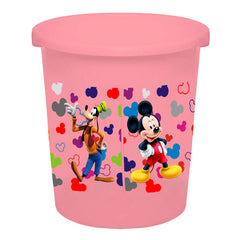 Kuber Industries Disney Team Mickey Print Plastic 2 Pieces Dustbin/Garbage Bin/Waste Bin, 5 Liters (Pink) -HS_35_KUBMARTS17318