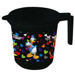 Kuber Industries Disney Team Mickey Print 8 Pieces Unbreakable Strong Plastic Bathroom Mug,500 ML (Black) -HS_35_KUBMARTS17119