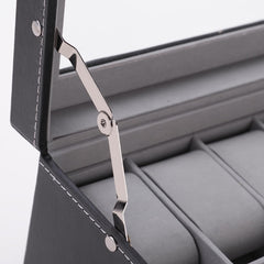 Kuber Industries Double Layer 12 Slots Watch And Jewellery Organizer (Black)