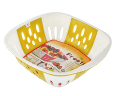 Heart Home Large Multi-Purpose Plastic Storage Baskets for Fruits Vegetables and Kitchen Fridge Dining Table- Pack of 4 (Pink & Green)-HS42KUBMART25418