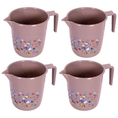 Kuber Industries Disney Team Bathroom Mug | Plastic Bath Mug for Bathroom | Mug for Bathroom | Mug for Toilet | Washroom Jug | 111 Bath Mug | 1 LTR | Pack of 4 | Brown