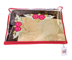 Fun Homes Non Woven 12 Pieces Single Packing Saree Cover Set (Red)