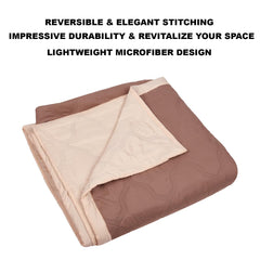Heart Home Comforter | Microfiber Blanket for Summer | Blanket for Winter | Quilted Blanket Cover | Reversible Comforter | Blanket for Double Bed | Brown