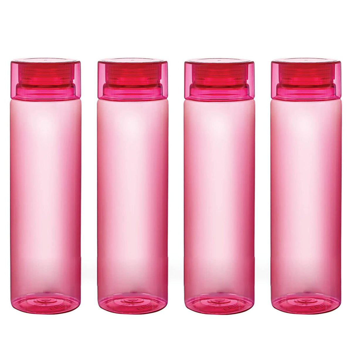 Kuber Industries BPA Free Plastic Water Bottles | Breakproof, Leakproof, Food Grade PET Bottles | Water Bottle for Kids & Adults | Plastic Bottle Set of 4 |Pink