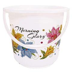 Kuber Industries 4 Pieces Unbreakable Virgin Plastic Bathroom Bucket with Mug Set- White, (2 Pc 16 LTR Bucket & 2 Pc 500 ML Mug)-KUBMART10299