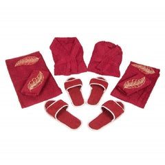Kuber Industries Cotton Marriage Bathrobe Set (Maroon, Standard Size) -8 Piece