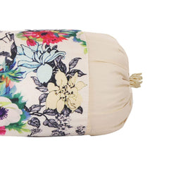 Kuber Industries Floral Design Cotton 2 Pieces Bolster Cover Set (Cream) (CTKTC024316)