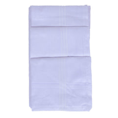 Kuber Industries Cotton Premium Collection Handkerchief|Easy Wash & Premium Cotton Fabric|Plain & Solid Color|Size 42 x 42 CM, Pack of 6 (White)