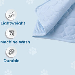 Kuber Industries Rectangular Dog & Cat Bed|Premium Cool Ice Silk with Polyester with Bottom Mesh|Multi-Utility Self-Cooling Pad for Dog & Cat|Light-Weight & Durable Dog Bed|ZQCJ001LB-XL|Light Blue