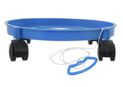 Kuber industries Cylinder Easily Movable Plastic Trolley Stand with Wheels (Blue)-KUBMART11177