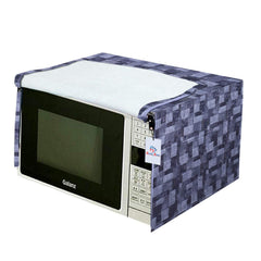 Heart Home 3D Checkered Design PVC Microwave Oven Full Closure Cover for 23 Litre (Grey)-HEART9964