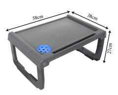 Heart Home Multiuses Plastic Study Desk/Laptop Table with Pencil Stand for Home & Office (Grey) 52HH4104