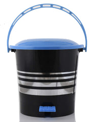 Kuber Industries 2 Pieces Plastic Dustbin Garbage Bin with Handle,10 Liters (Blue) -CTKTC38020