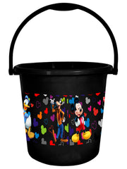 Kuber Industries Disney Team Mickey Print Unbreakable Virgin Plastic Strong Bathroom Bucket,18 LTR (Black)