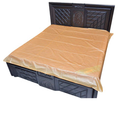 Kuber Industries Floral PVC Cotton Double Mattress Protector, Gold