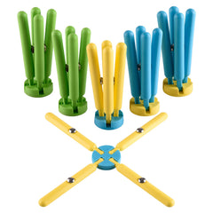 Kuber Industries Hot Stick Mate|Unbrakable Plastic Hot Plate Stand|Pot Holder for Protect Floor & Table from Heat Damage|Scratches|Pack of 6 (Assorted)
