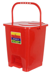Kuber Industries Premium Plastic Pedal Dustbin 10 Ltr (Green & Red)-Pack of 2