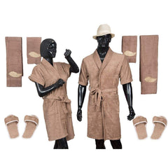 Kuber Industries Cotton 10 Piece Bathrobe Set - Brown (CLOUDBED16)