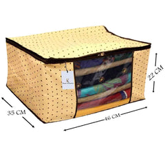 Kuber Industries 4 Piece Non Woven Saree Cover Set, Ivory,Large Size,CTKNEW135