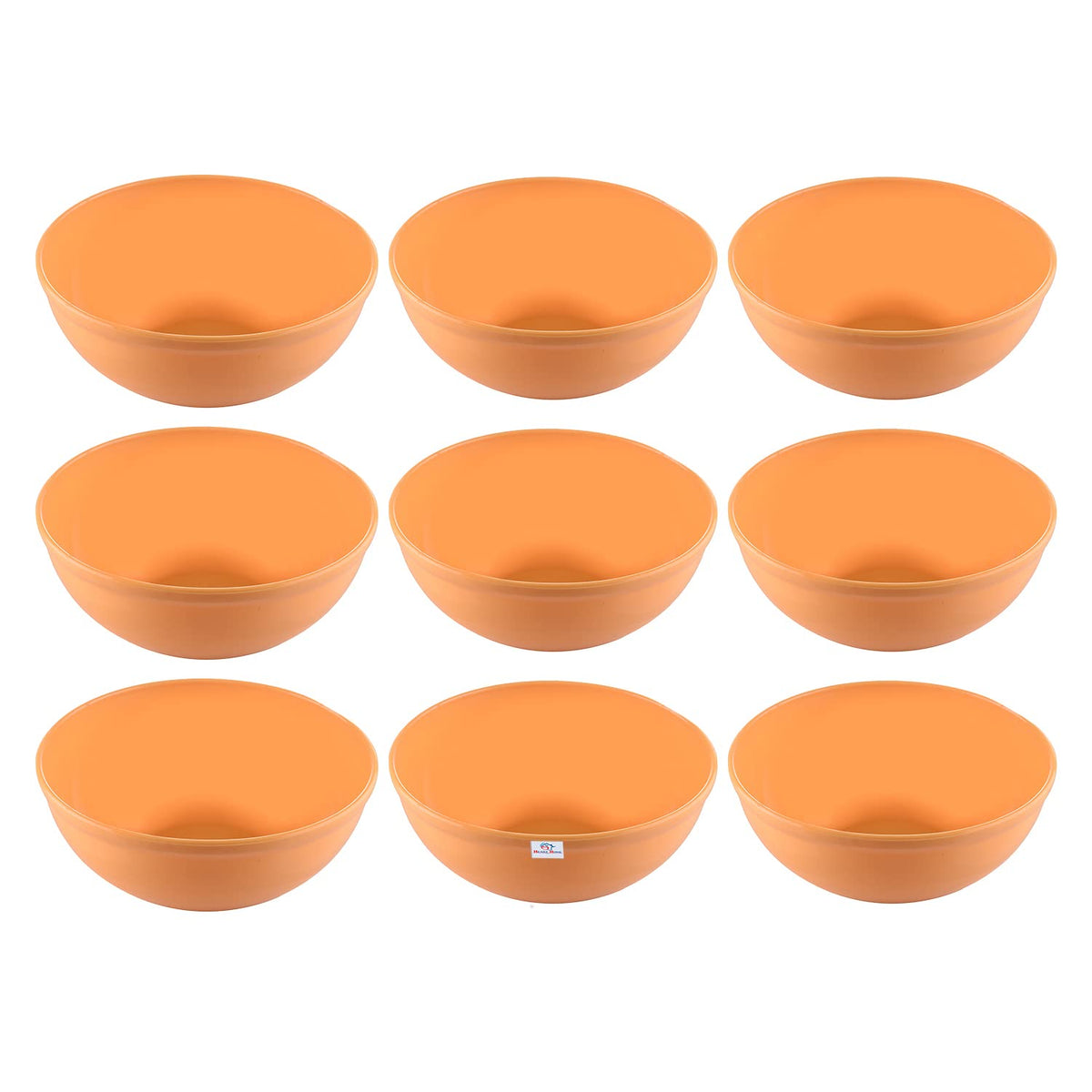 Heart Home Bowls|Plastic Dishwasher Safe Bowl|Multipurpose Serving Bowls|Bowls for Kitchen|Microwave Safe Bowls for Salad|Soup|Pasta|1500 ML|Pack of 9 (Yellow)
