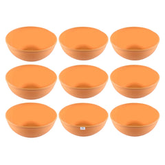 Heart Home Bowls|Plastic Dishwasher Safe Bowl|Multipurpose Serving Bowls|Bowls for Kitchen|Microwave Safe Bowls for Salad|Soup|Pasta|1500 ML|Pack of 9 (Yellow)