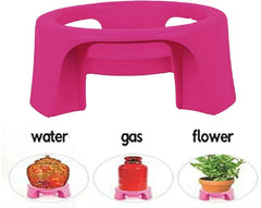 Heart Home Plastic Multipurpose Plant Pot Water Pot Gas Cylinder Stand (Pink) - - CTHH13129,Standard