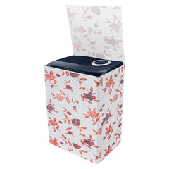 Heart Home Washing Machine Cover | Cream Printed Washing Machine Cover | Soft PVC | Top Load Semi-Automatic Washing Machine Cover | Cream
