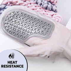 Kuber Industries Multi-Purpose Silicon Gloves For Kitchen Cleaning, Pet Grooming & Gardening|Reusable Gardening Gloves|Heat Resistant For Better Protection|Grey,Pack of2