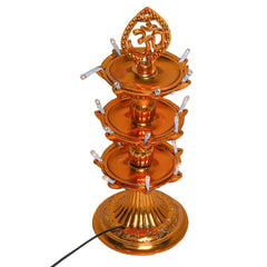 Heart Home Diwali Lights | Diwali String Light For Décor | Lights for Christmas | Lights for Navratri | Pooja Light For Diwali | Lights for Indoor | LED 3 Layer Diya Stand | Pack of 2 | Golden