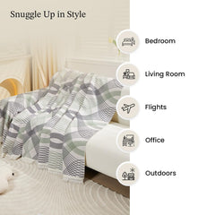 Kuber Industries Decorative Chenille Sofa throw|Throw for Sofa, Bed & Couch|Ideal for Indoor & Outdoor "70x90" Inches (Multi)