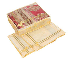 Kuber Industries 6 Piece Designer Non Woven Saree Cover Set, Yellow