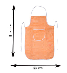 Kuber Industries Polka Dots Bib Apron,Water Oil Cotton Resistant Chef Cooking Kitchen Apron with Pockets for Men Women (Set of 2,Maroon & Peach)-KUBMART15579