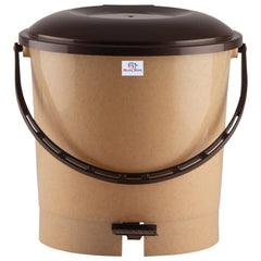 Heart Home Step-On Pedal Plastic Dustbin For Home, Kitchen, Office, Bathroom With Handle, 7 Litre- Pack of 2 (Grey)-47HH0756