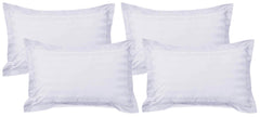 Kuber Industries Cotton Luxurious Satin Striped Pillow Cover|Ideal 17x27 Inch Size|Soft & Smooth Cotton|Pack of 4 (White)-CTKTC40311, 200 TC