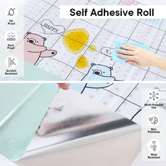Kuber PET Wallpaper for Walls Kids Room I Self-Adhesive, Oilproof, and Waterproof I DIY Heat Resistant Designer Wall Sticker I Pack of 5 Roll, 60cm x 300cm