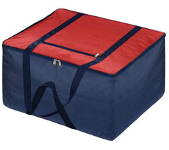 Kuber Industries Large Lightweight Foldable Multipurpose Storage bag, Cloth Organiser, Travel Bag With Zippered Closure And Handle (Red & Blue)-HS43KUBMART26692