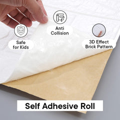 Kuber Industries Foam Brick Pattern 3D Wallpaper for Walls | Soft PE Foam | Easy to Peel, Stick & Remove DIY Wallpaper | Suitable on All Walls | Pack of 5 Sheets, 70 cm X 77 cm