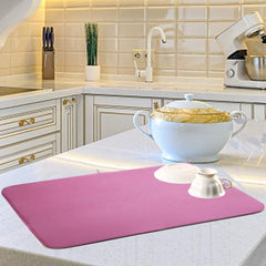 Heart Home Microfiber Reversible Dish Drying Mat with Absorbent Parity for Kitchen 27"x 19",Pack of 3 (Pink)