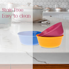 Heart Home Bowls|Plastic Dishwasher Safe Bowl|Multipurpose Serving Bowls|Bowls for Kitchen|Microwave Safe Bowls for Salad|Soup|Pasta|1000 ML|Pack of 12 (Multicolor)