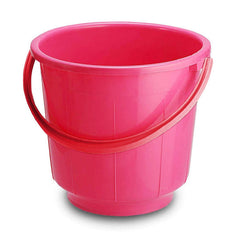 Kuber Industries 2 Pieces Unbreakable Strong Plastic Bathroom Bucket 13 LTR (Pink & Cream) -CTLTC37920