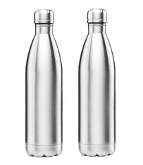 Kuber Industries Cola Stainless Steel 2 Pieces Fridge Water Bottle,1000 ml (Silver) - CTKTC031446